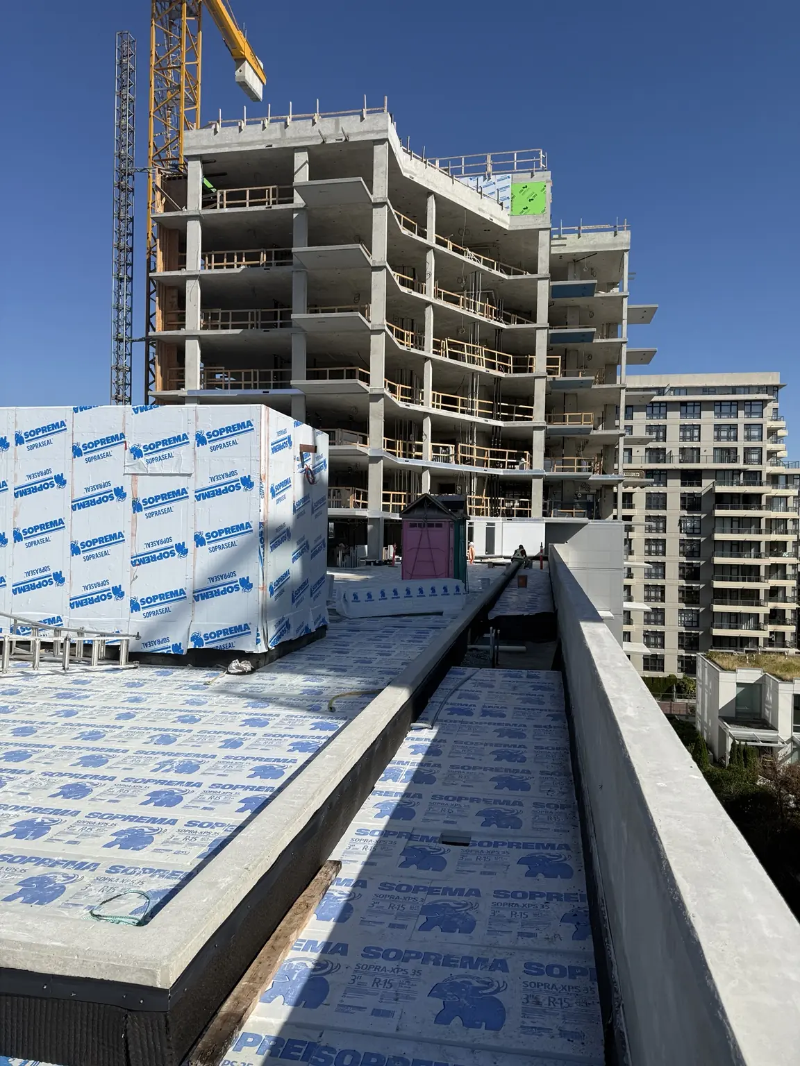 Multi-storey construction project supported by NXTL concrete repair and finishing work in Richmond, BC.