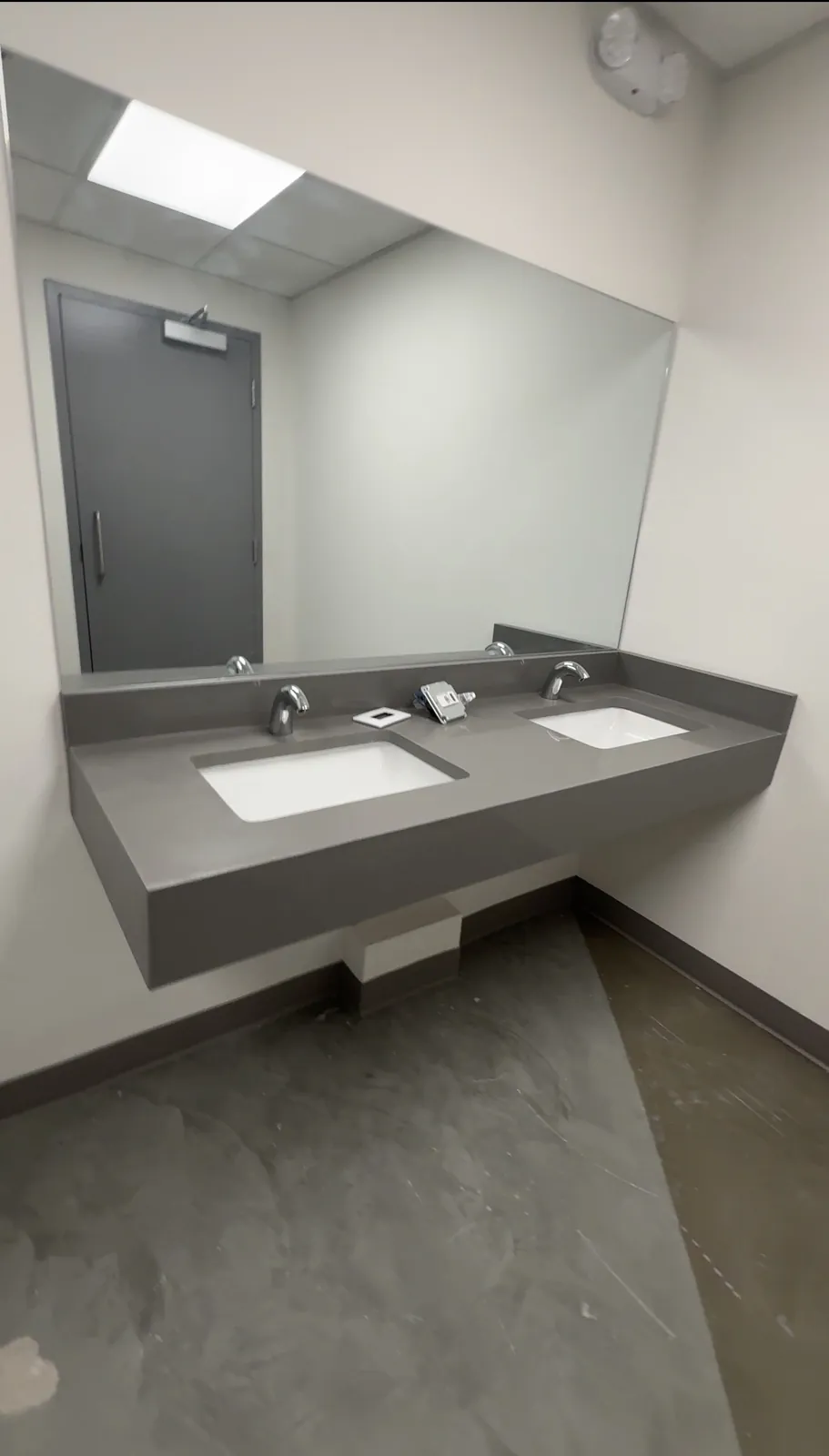 Completed washroom sink renovation at the MAPEI project in Delta, BC.